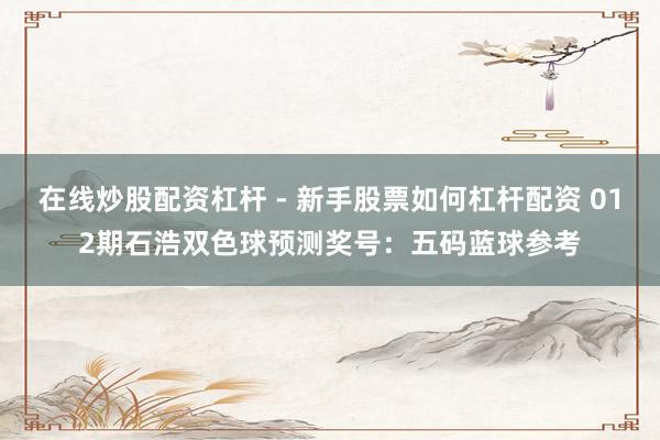 在线炒股配资杠杆 - 新手股票如何杠杆配资 012期石浩双色球预测奖号：五码蓝球参考